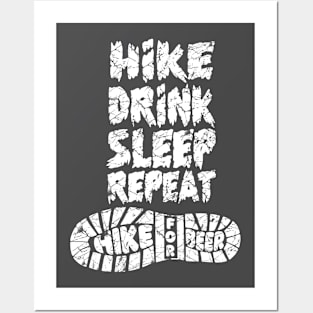 Hike Drink Sleep Repeat Posters and Art